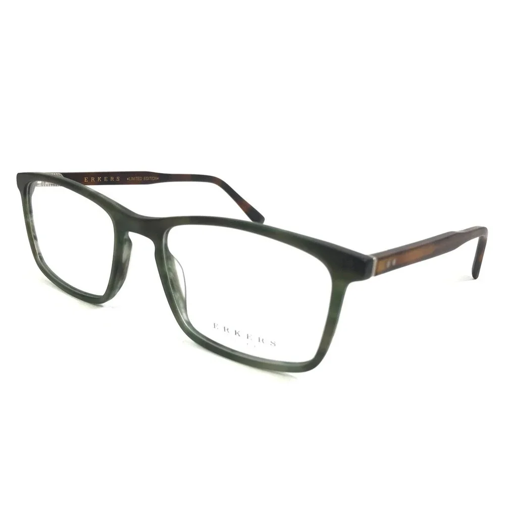 Erkers Eyeglasses Frames OLIVETTE Matte Olive Tortoise Rectangle 57-21-153